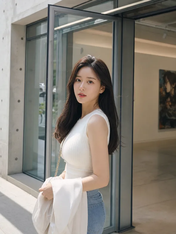 실내에 선 모델의 일상