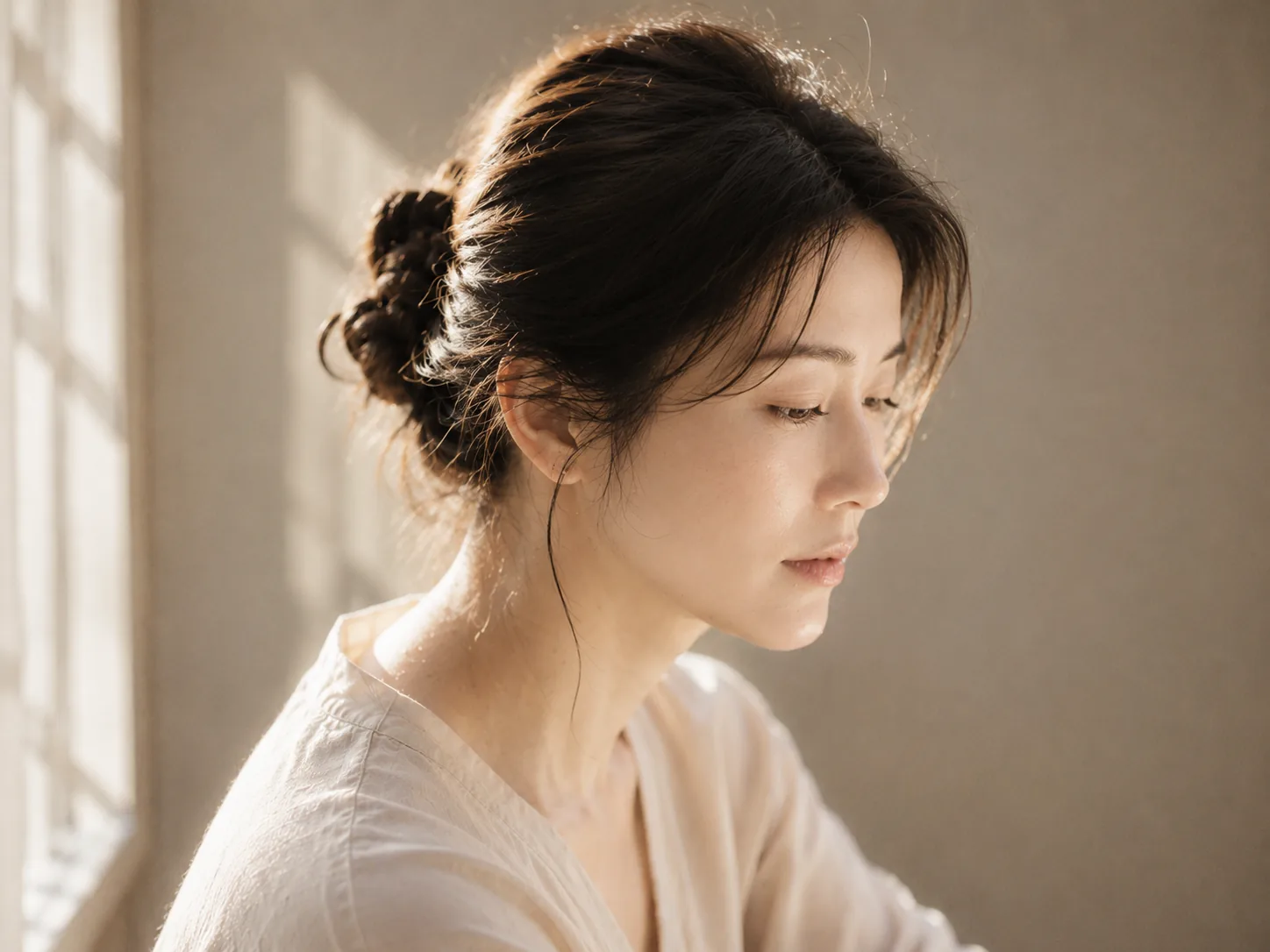 중년 여성의 옆모습