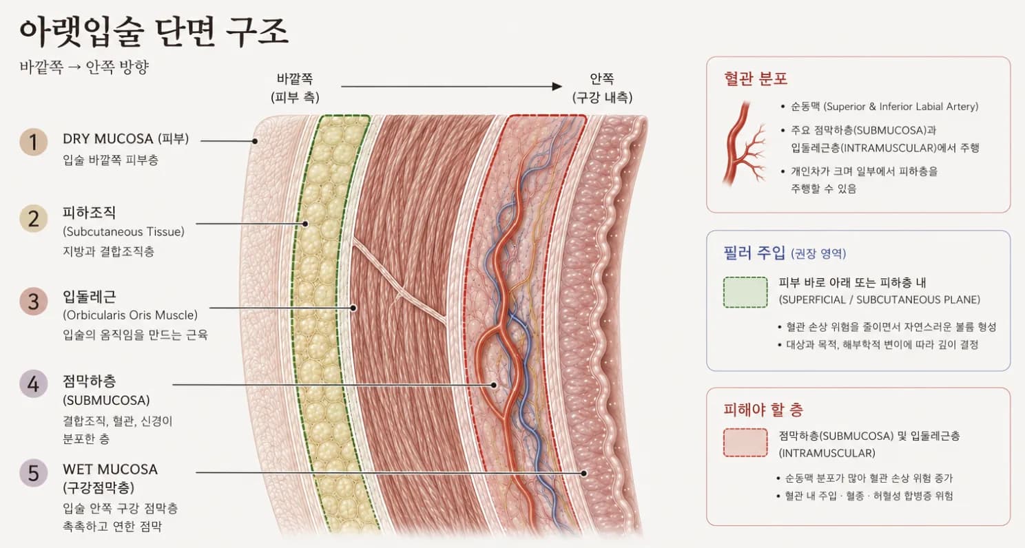 입술 층 구조 도해