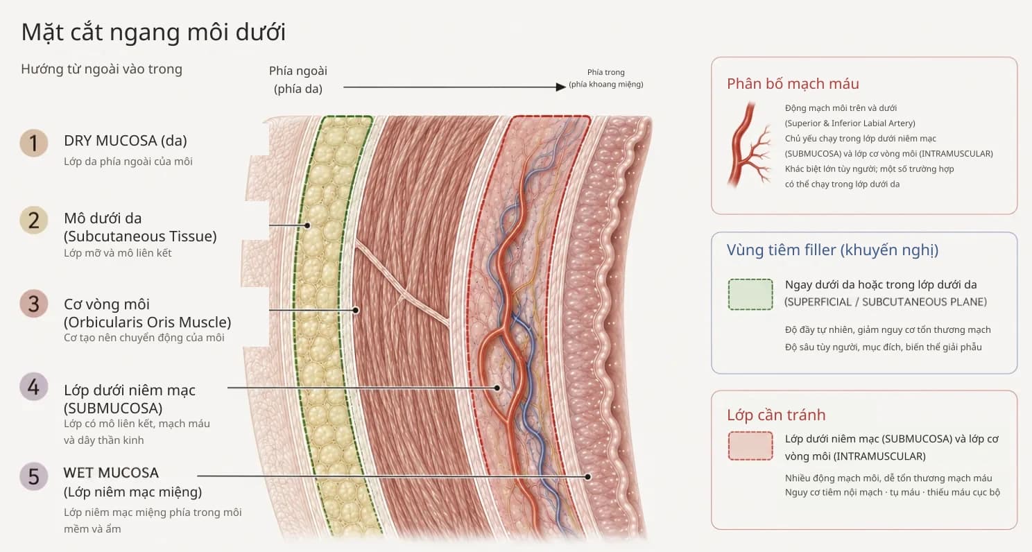 Sơ đồ các lớp cấu trúc của môi