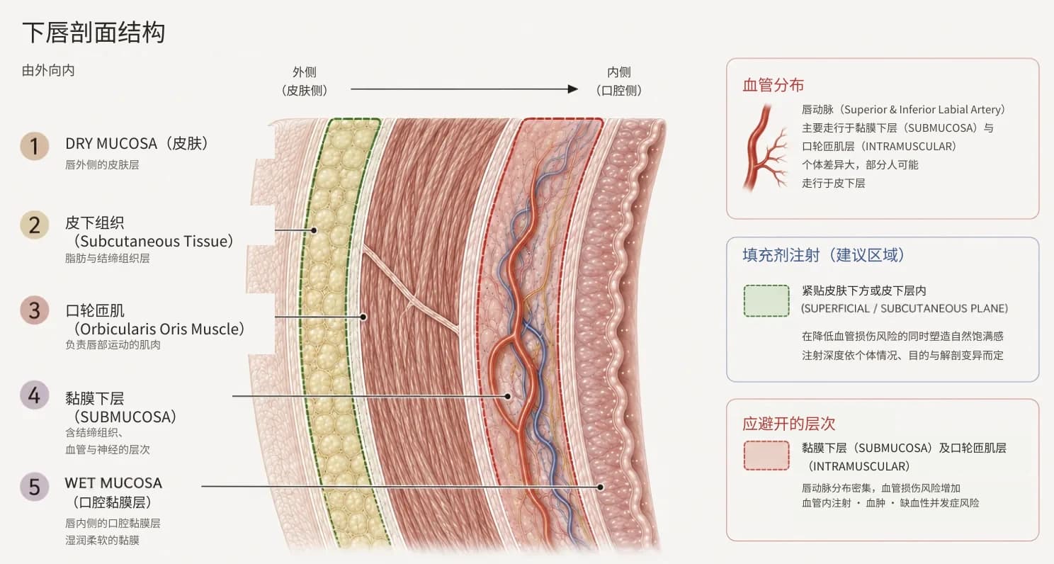 唇部层次结构示意图